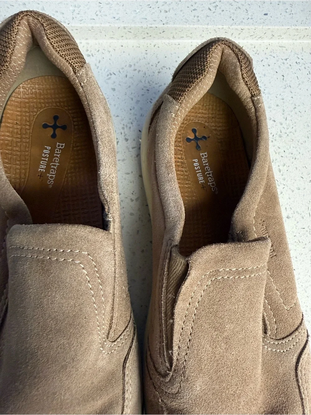 BareTraps Men's Taupe Slip-On Suede Loafers